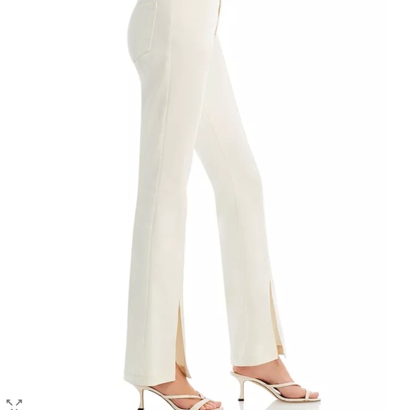 (NWOT) Cinq A Sept Shanis Slit Hem Pants In Gardenia - Picture 3 of 6